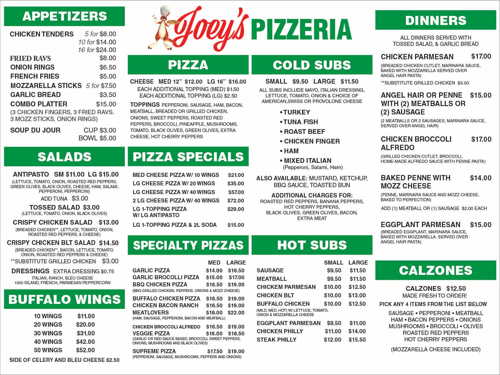 Joey's Pizzeria Delicious Pizza, Hot & Cold Subs Rome, NY